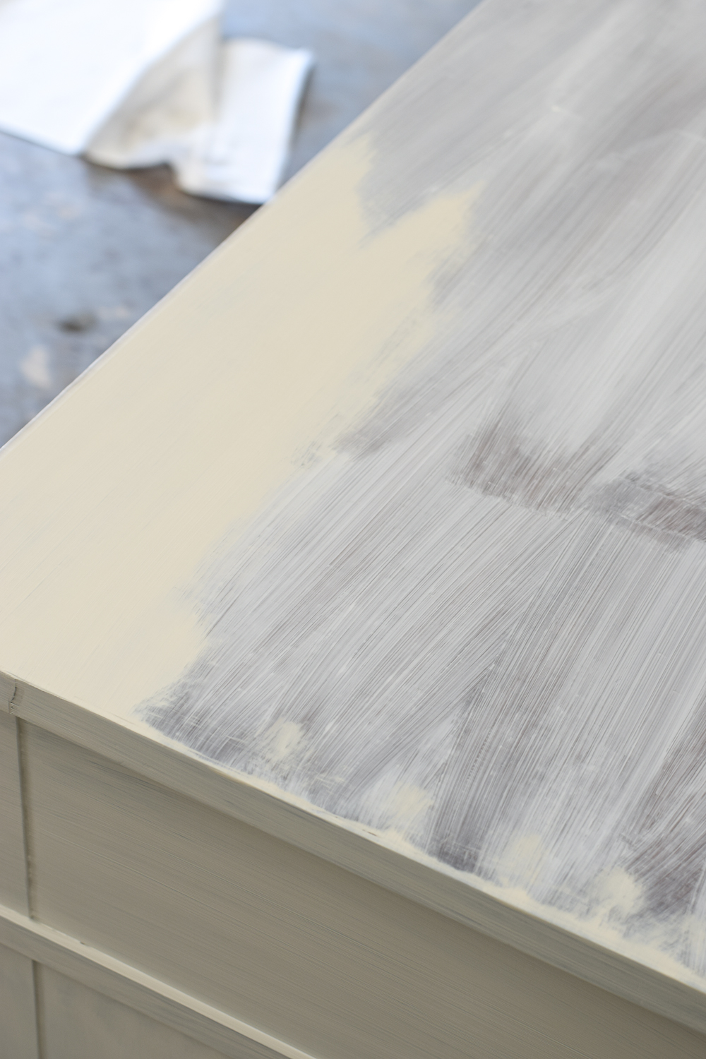 white painted nightstand