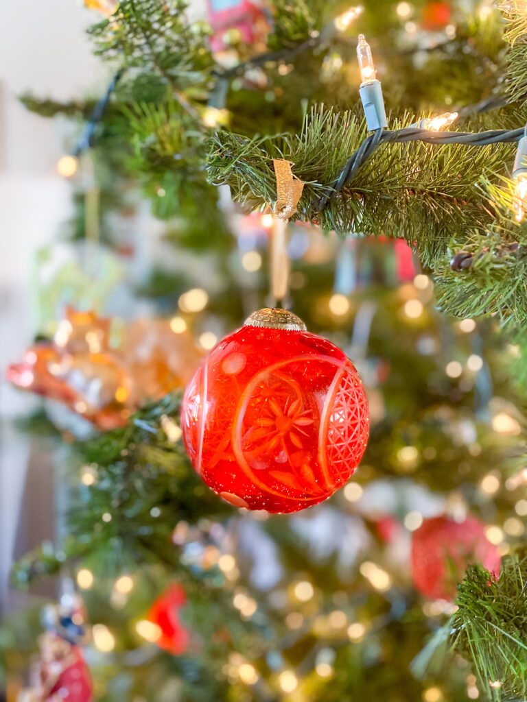 ornament hanging on christmas tree