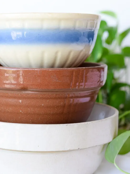 vintage crock bowls