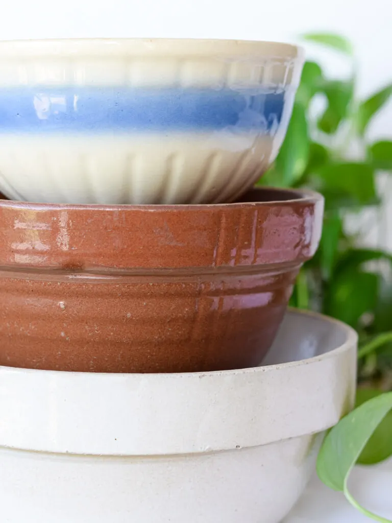 vintage crock bowls