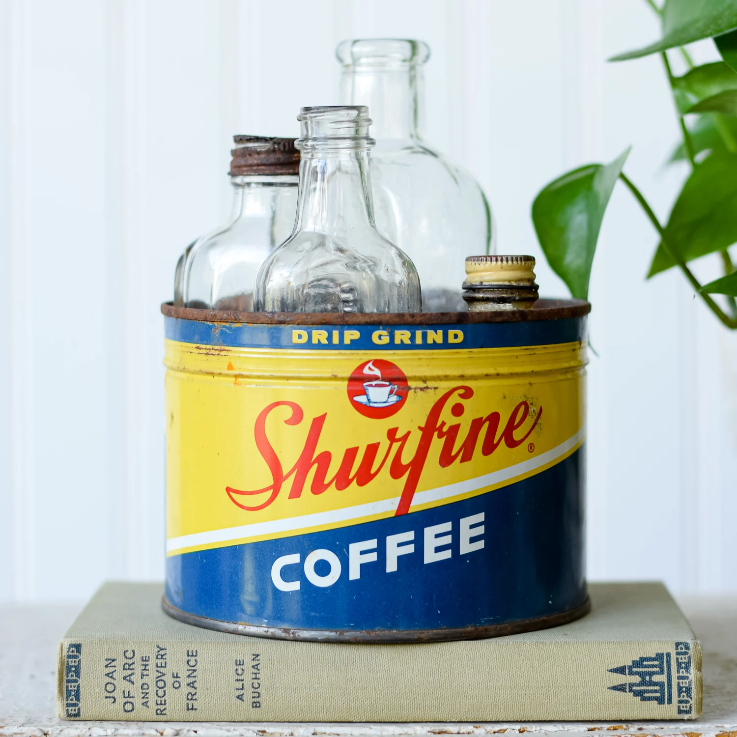 an old coffee tin