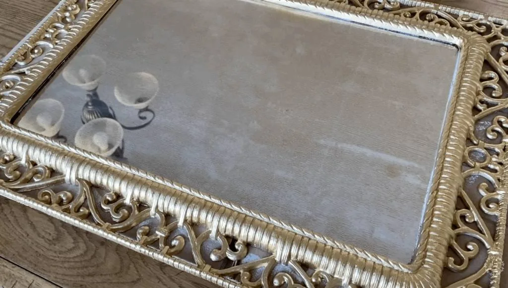 mirror from the thrift store painted gold