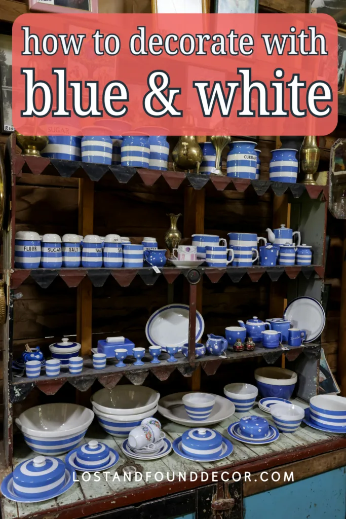 blue and white decor