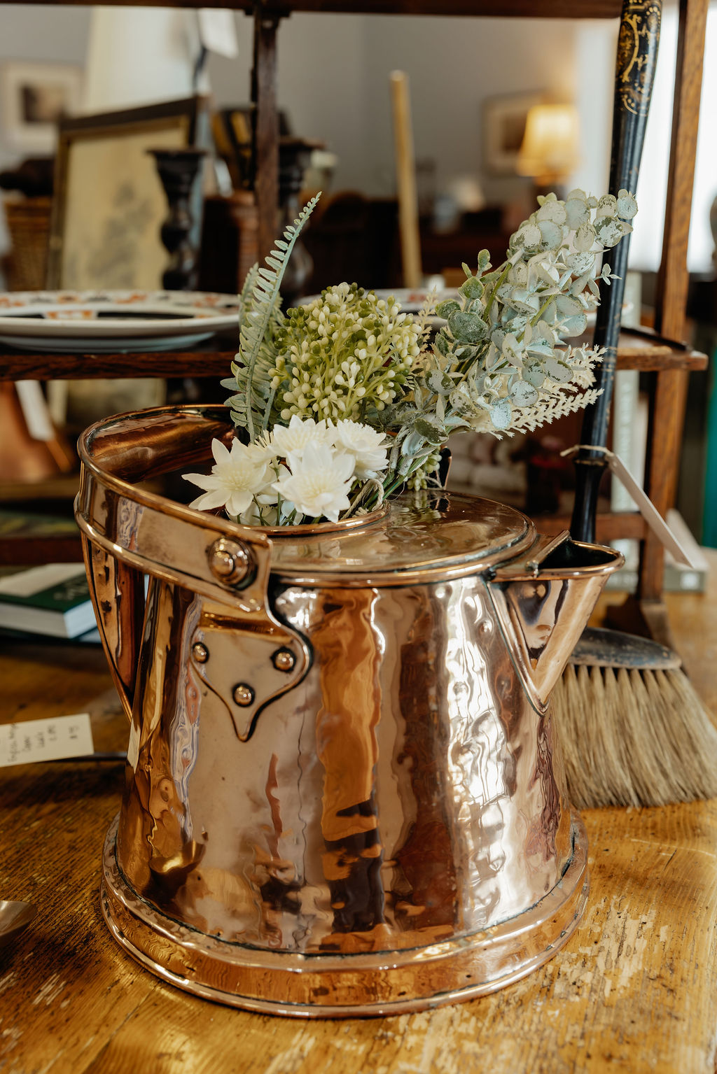 antique copper water kettle